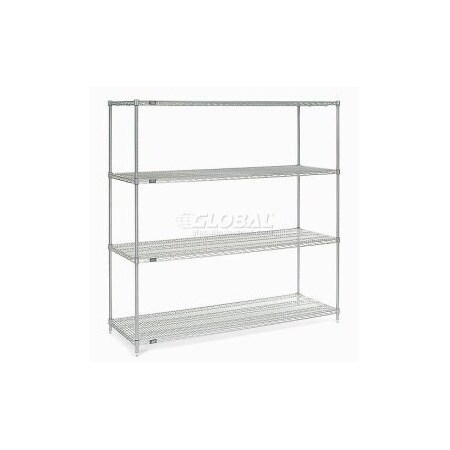 Global Equipment Nexelate    Silver Epoxy Wire Shelving Starter 72"W x 30"D x 74"H 30727EP